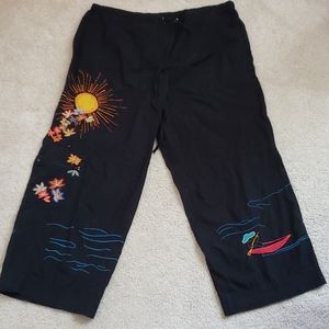 Chicos embroidered drawstring pants